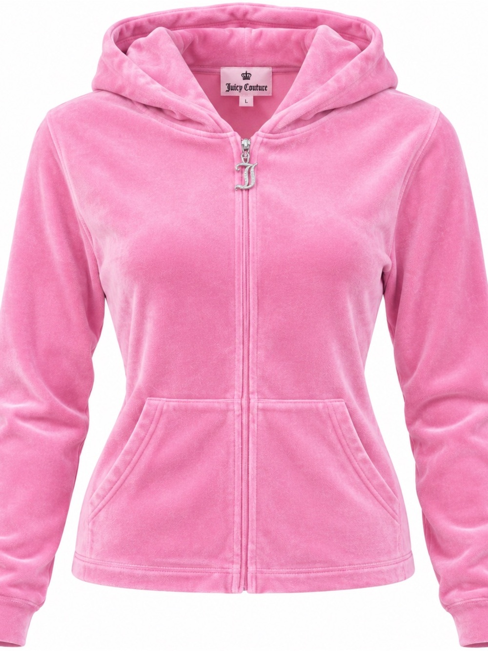 Juicy Couture Pink Velour Zip-Up Hoodie Jacket